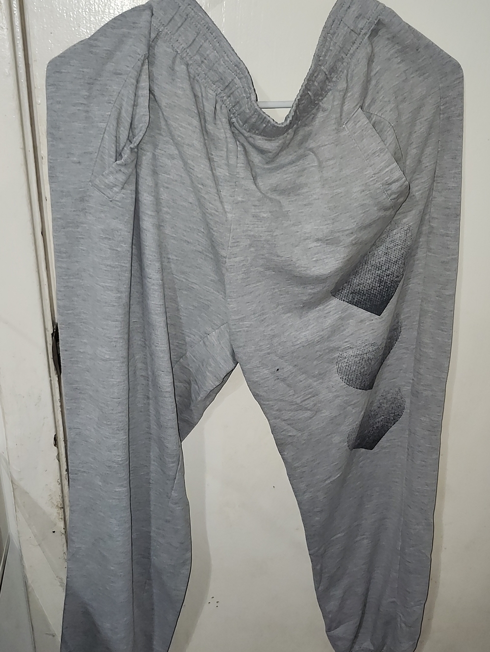 Women's Light Gray Jogger Track Pants with Subtle Graphic